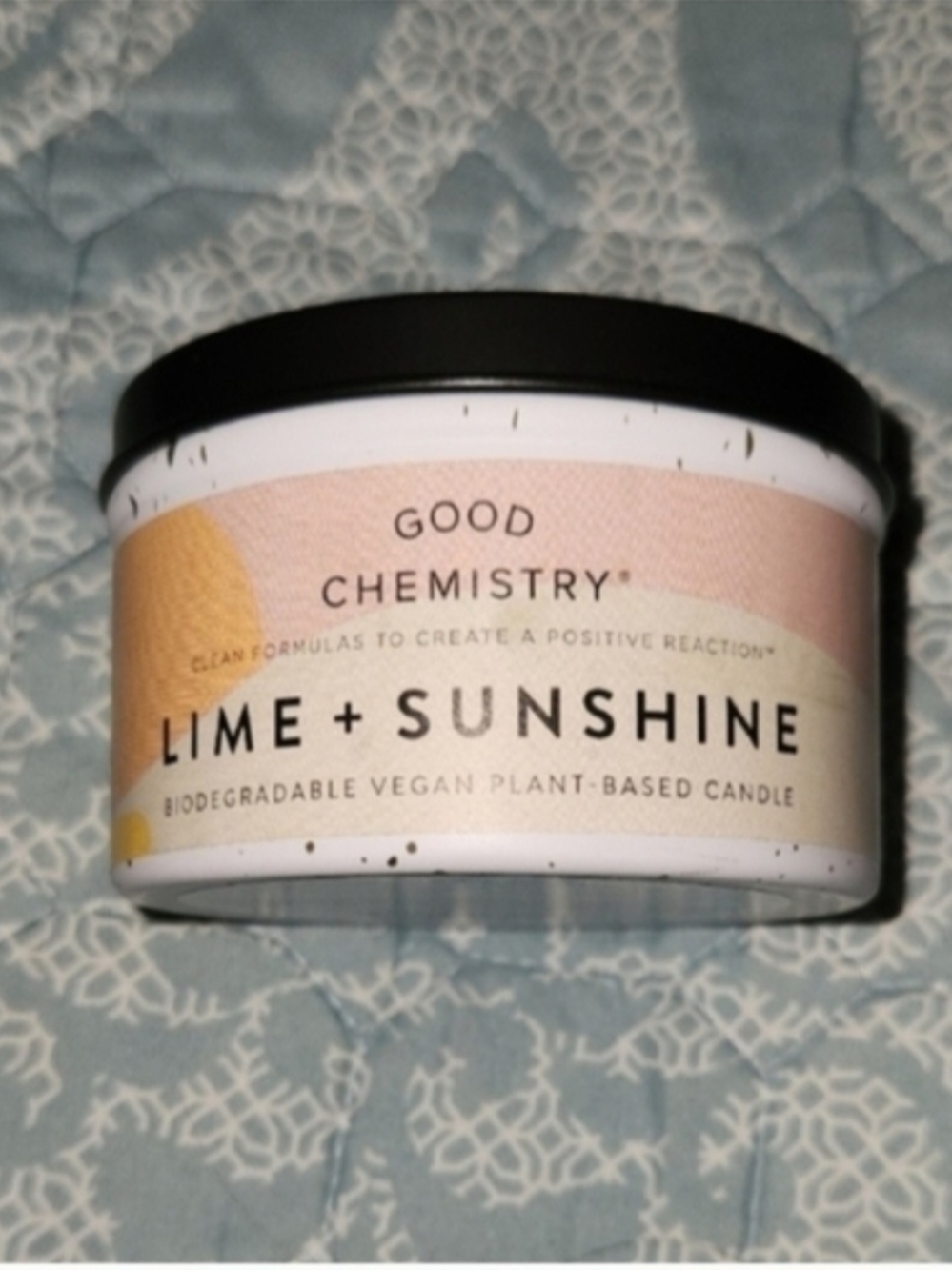 Good Chemistry Lime + Sunshine Vegan Candle - White & Pastel